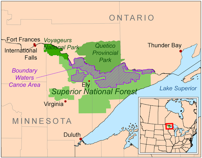 Boundary Waters Canoe Area Wilderness Map