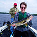 Michelle Zakosek and her 23-inch walleye caught on White Iron