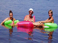 Swimming off our beach