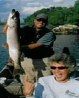 Fishing Guide Rob Nelson with Guest Cindy on a Day Trip to Basswood Lake